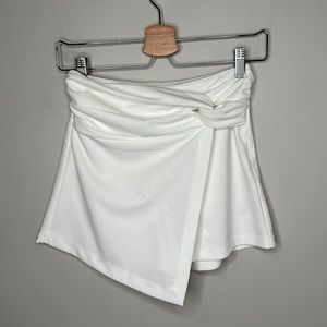 NWT Zara White Wrap Side Knot Mini Skort